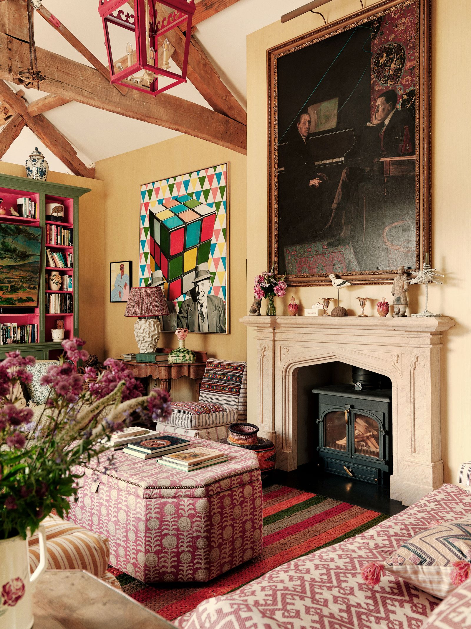 Image may contain Home Decor Furniture Fireplace Indoors Adult and Person