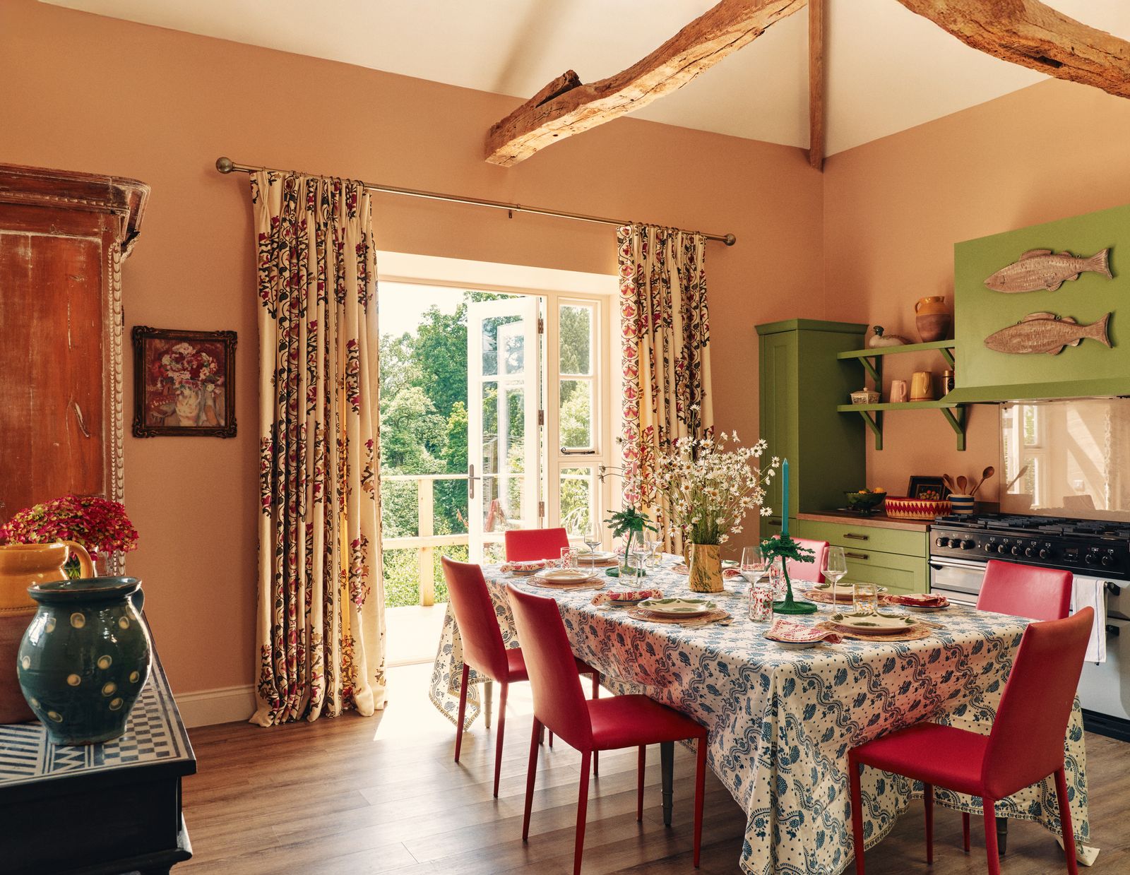 Image may contain Architecture Building Dining Room Dining Table Furniture Indoors Room Table Door and Tabletop